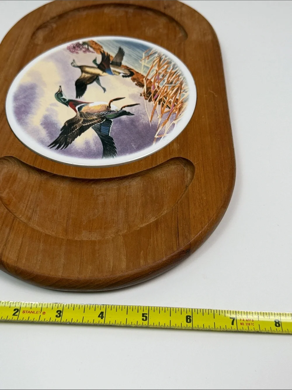 Vintage Wooden Duck Trivet Hot Plate Mallard Ducks Serving Board Rustic Cabin